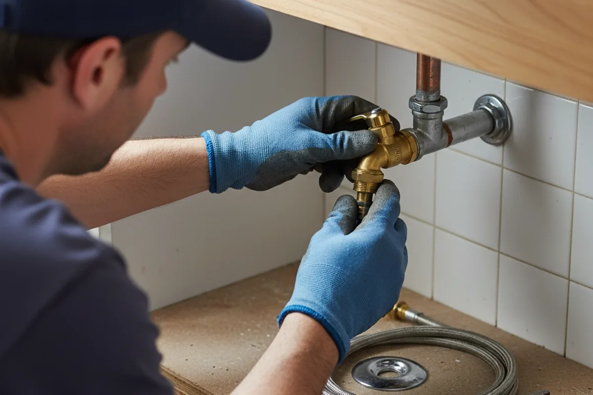 Shutoff valve and fitting work during Emergency Plumbing in Elm City